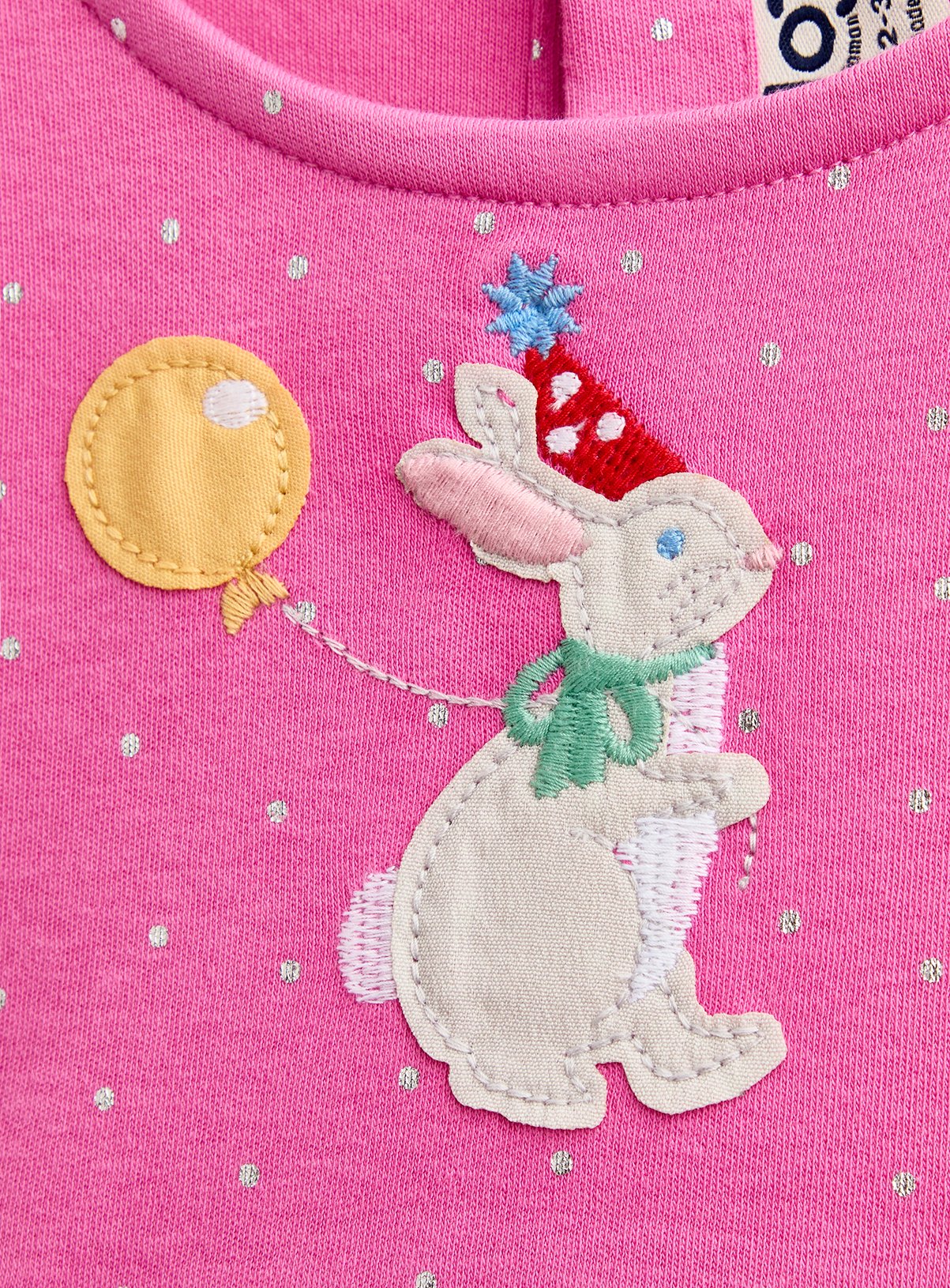 JOJO MAMAN BÉBÉ Party Friends Applique Tulle Dress Bright Pink 2-3 Years - Image 3 thumbnail